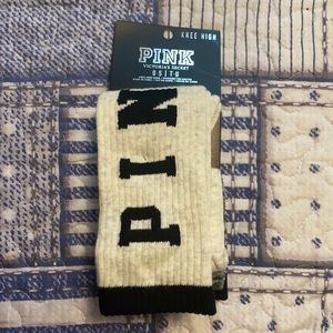 Brand new pink Victoria secret knee high socks